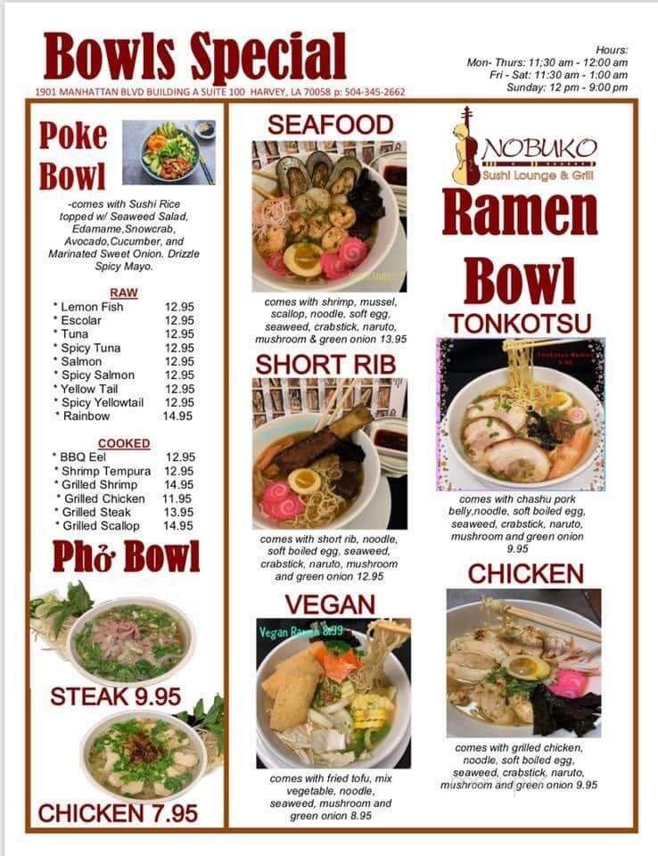 Nobuko - Harvey, LA menu_pic