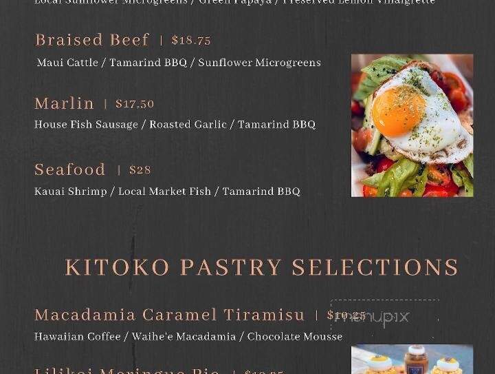 Kitoko Maui - Kihei, HI menu_pic