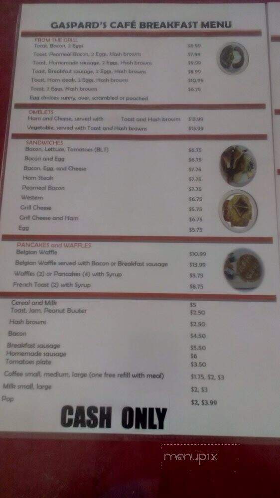 Gaspard's Cafe - Leamington, ON menu_pic