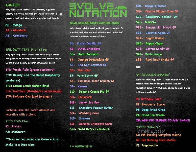 Evolve Nutrition - Helena, MT menu_pic