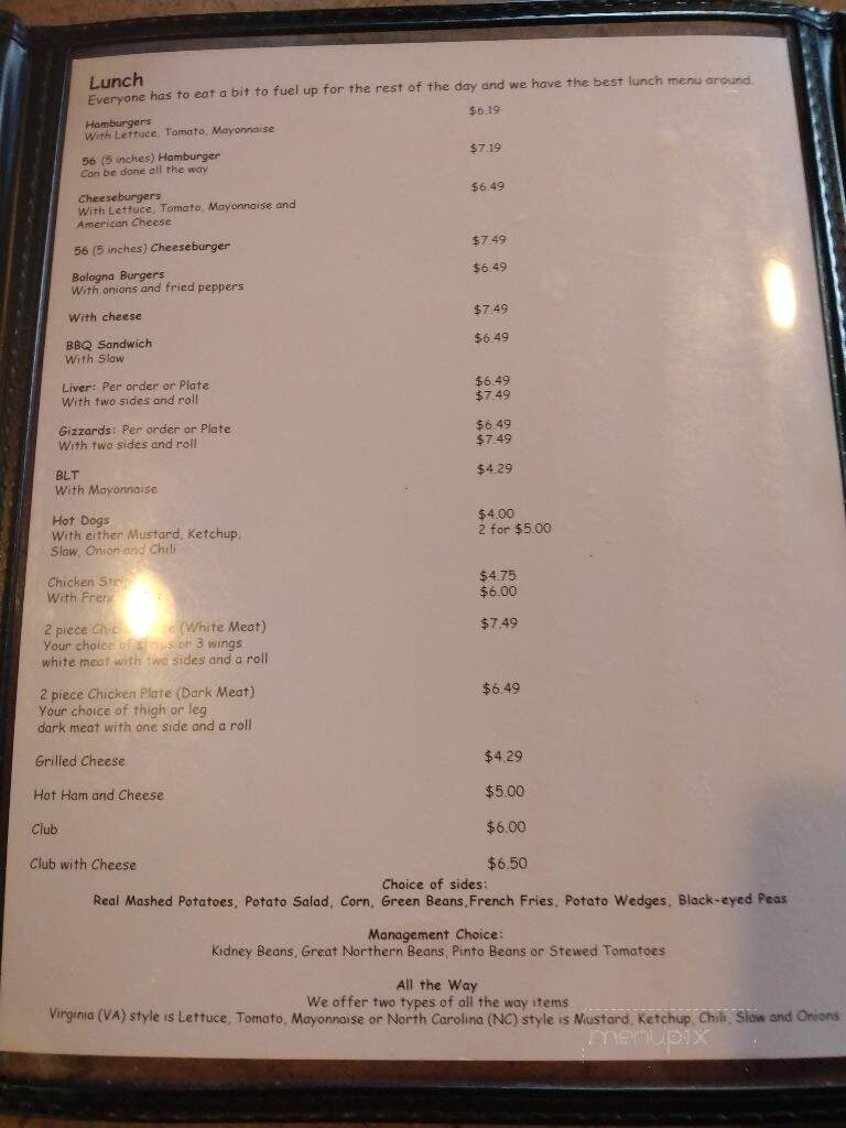 Michelle's Home Cooking Cafe - Clarksville, VA menu_pic