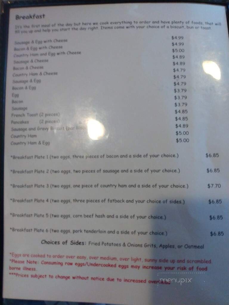 Michelle's Home Cooking Cafe - Clarksville, VA menu_pic