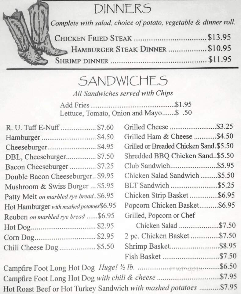 Antelope Creek Cafe - Gordon, NE menu_pic