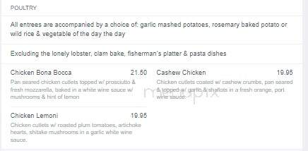 The Blacksmith Shop Restaurant - Rockport, MA menu_pic