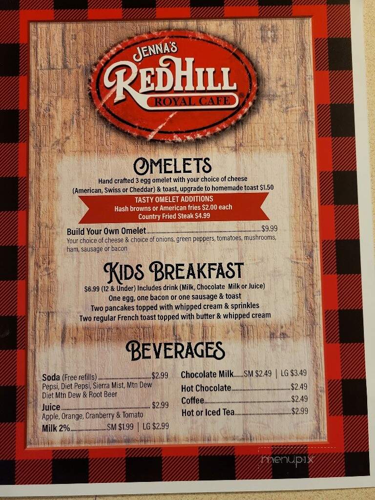Red Hill Royal Cafe - Coloma, WI menu_pic