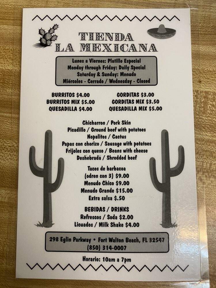 La Mexicana - Fort Walton Beach, FL menu_pic