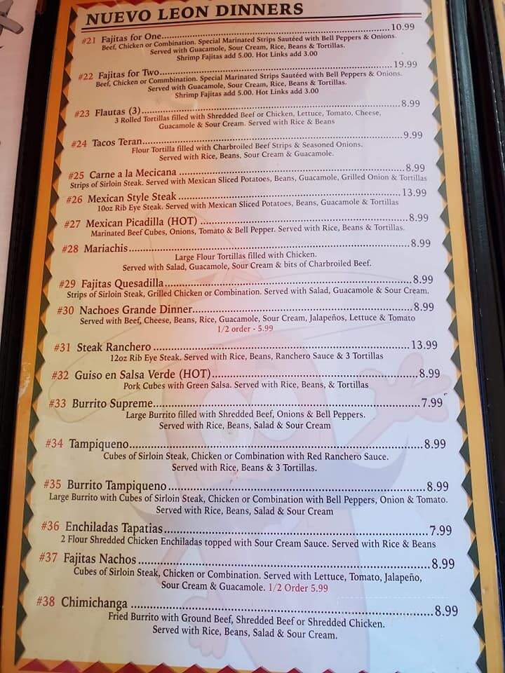 Nuevo Leon - Hobart, OK menu_pic