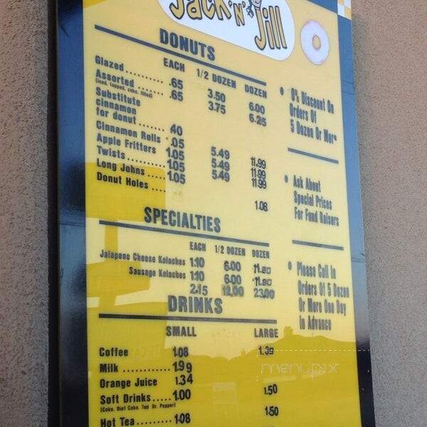 Jack and Jill Donuts - Midland, TX menu_pic