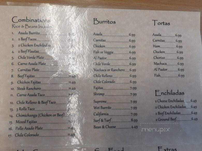 Villa's Mexican Food - Merced, CA menu_pic