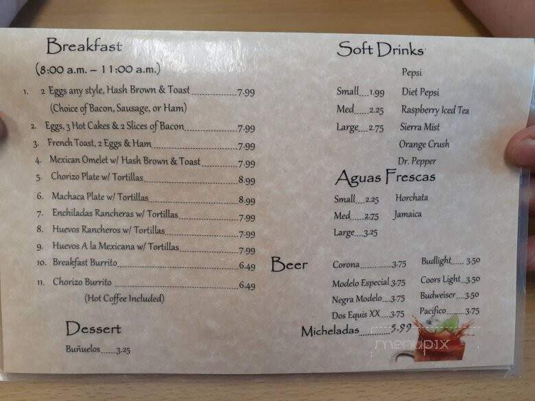 Villa's Mexican Food - Merced, CA menu_pic