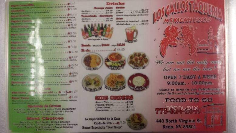 Los Gallos Taqueria - Reno, NV menu_pic
