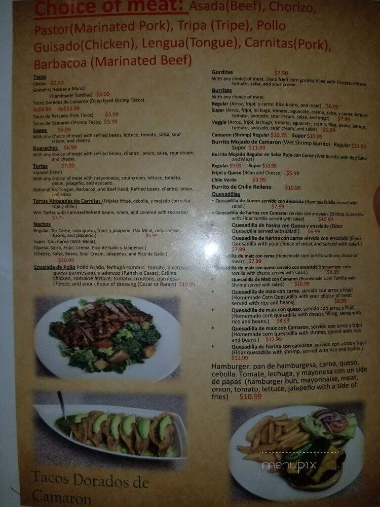 Taqueria Y Mariscos Chapala - Gilroy, CA menu_pic