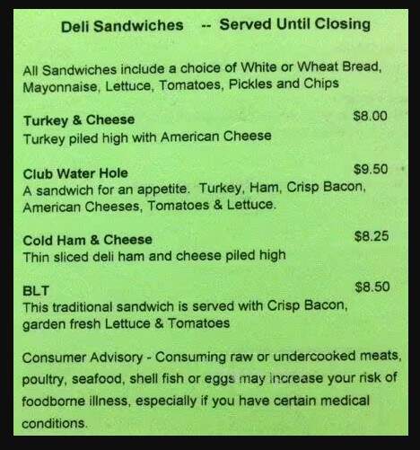 Water Hole Pub - Sumner, WA menu_pic
