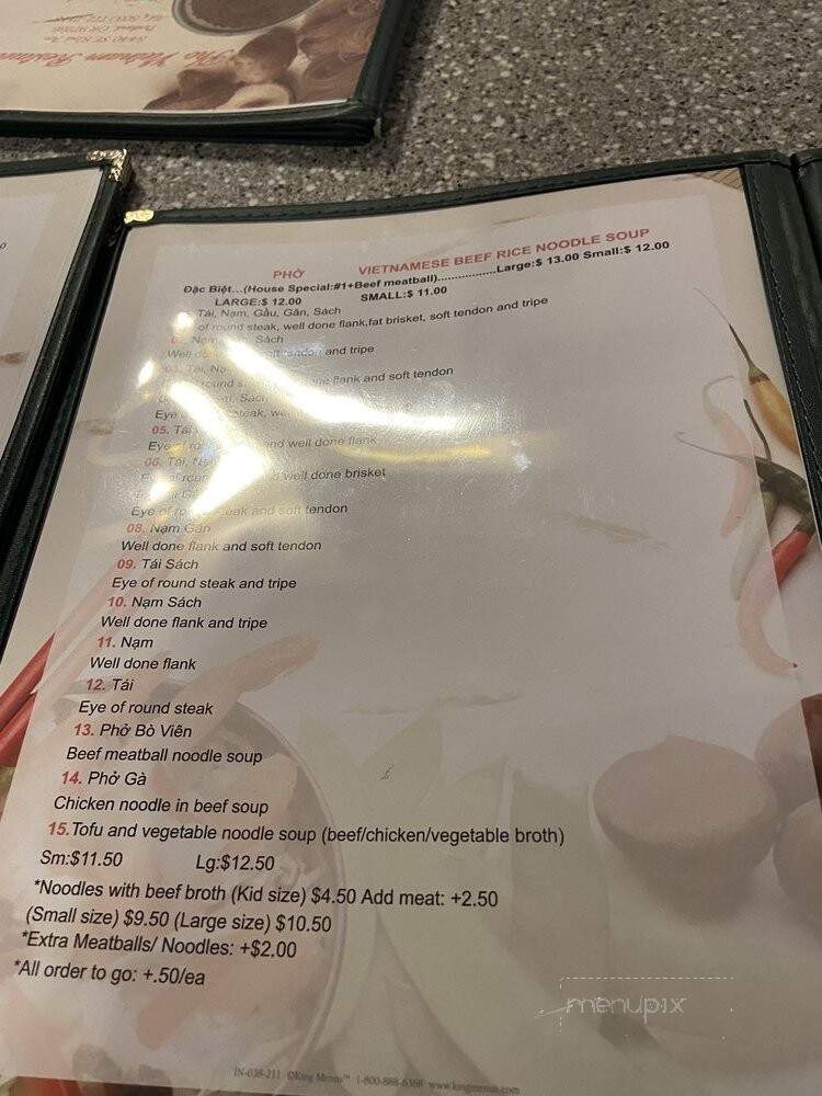 Pho Vietnam - Portland, OR menu_pic