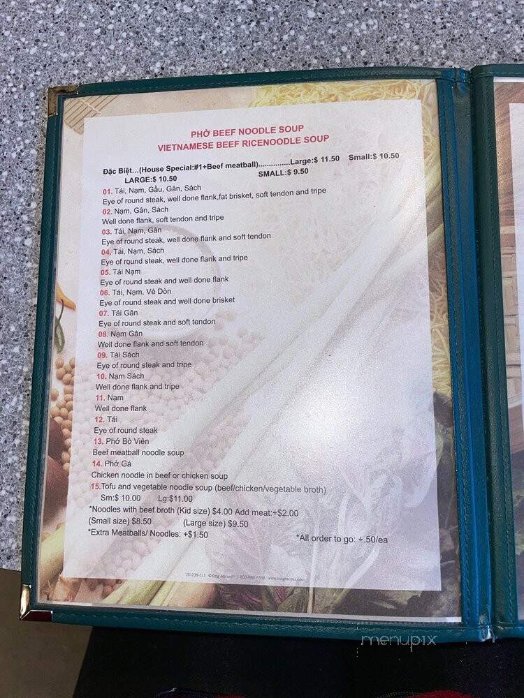 Pho Vietnam - Portland, OR menu_pic