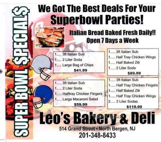 Leo's Bakery & Deli - North Bergen, NJ menu_pic