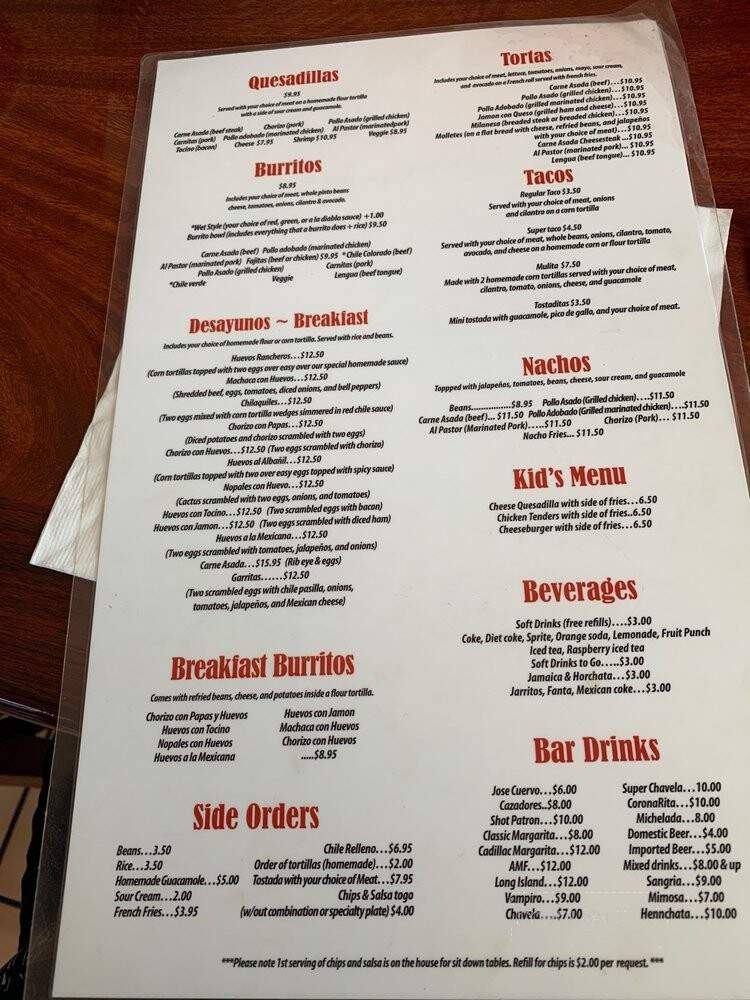 Garcia's Taqueria & Cantina - San Jose, CA menu_pic