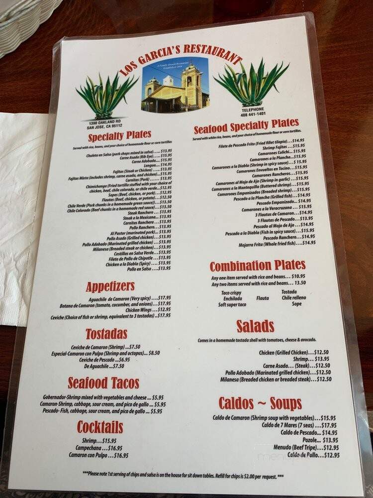 Garcia's Taqueria & Cantina - San Jose, CA menu_pic