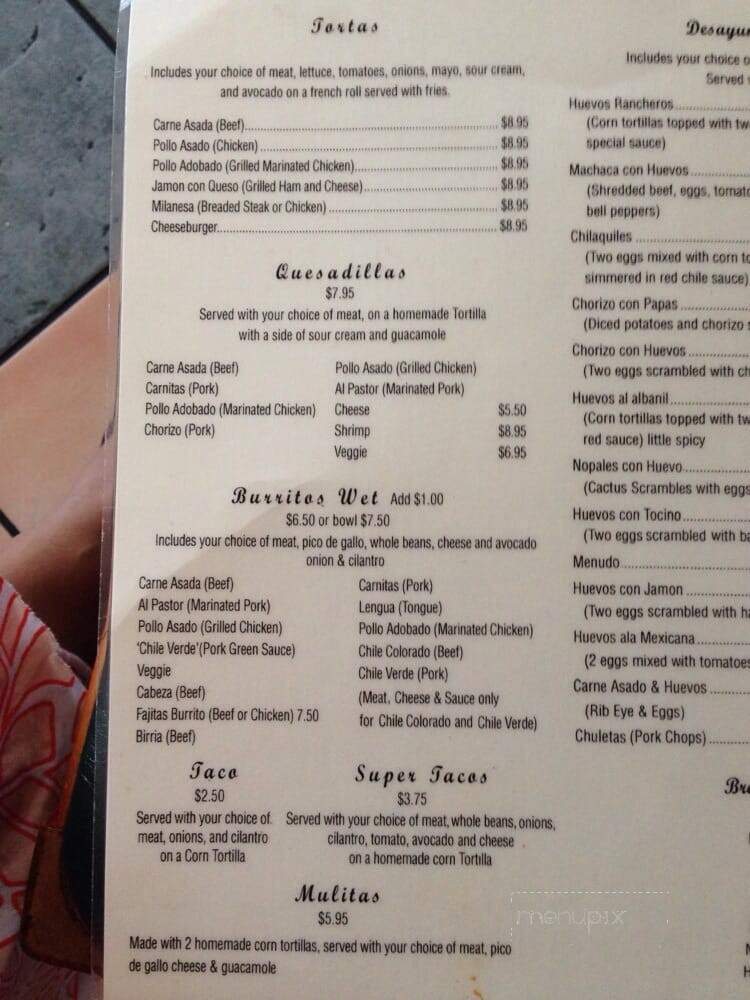 Garcia's Taqueria & Cantina - San Jose, CA menu_pic