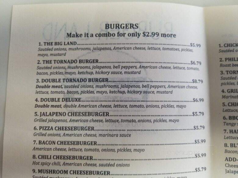 Burger Land - Garland, TX menu_pic