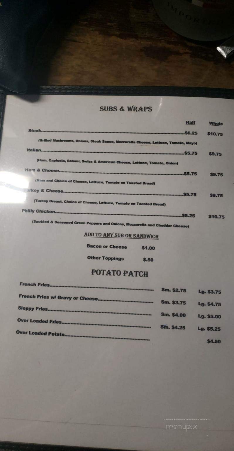 My Buddy's Place - Avonmore, PA menu_pic