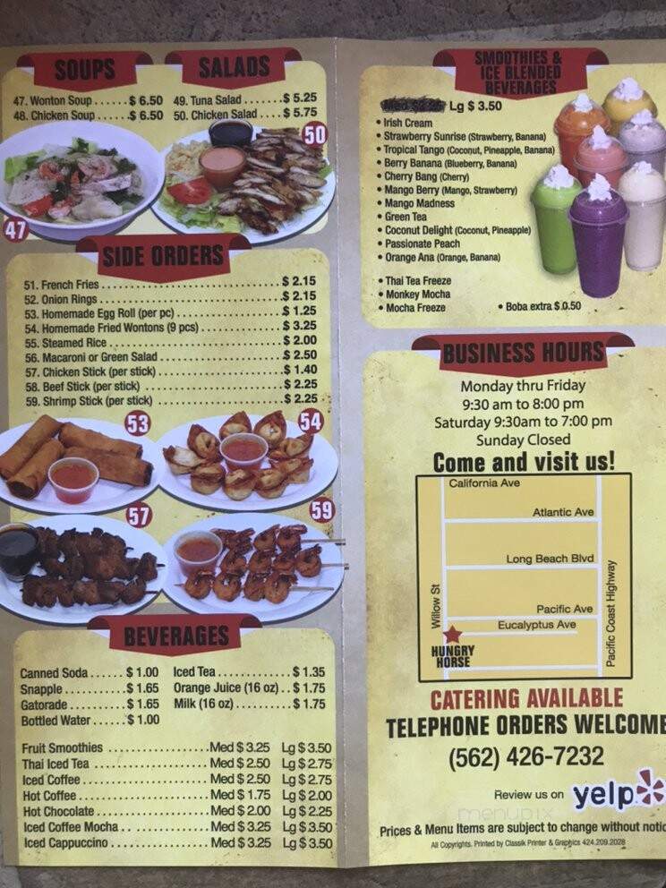 Hungry Horse Drive-in - Long Beach, CA menu_pic