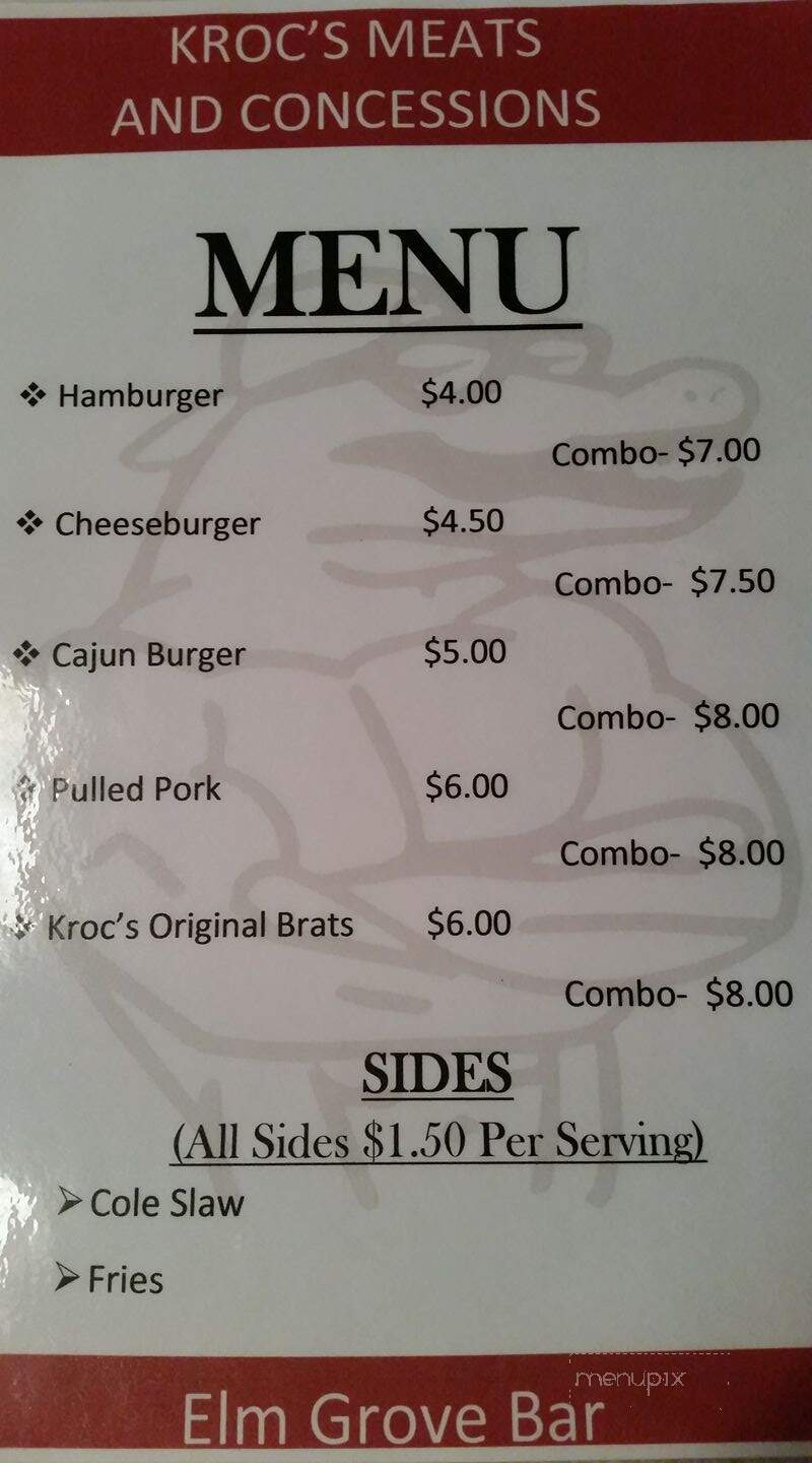 Elm Grove Tavern - Terre Haute, IN menu_pic
