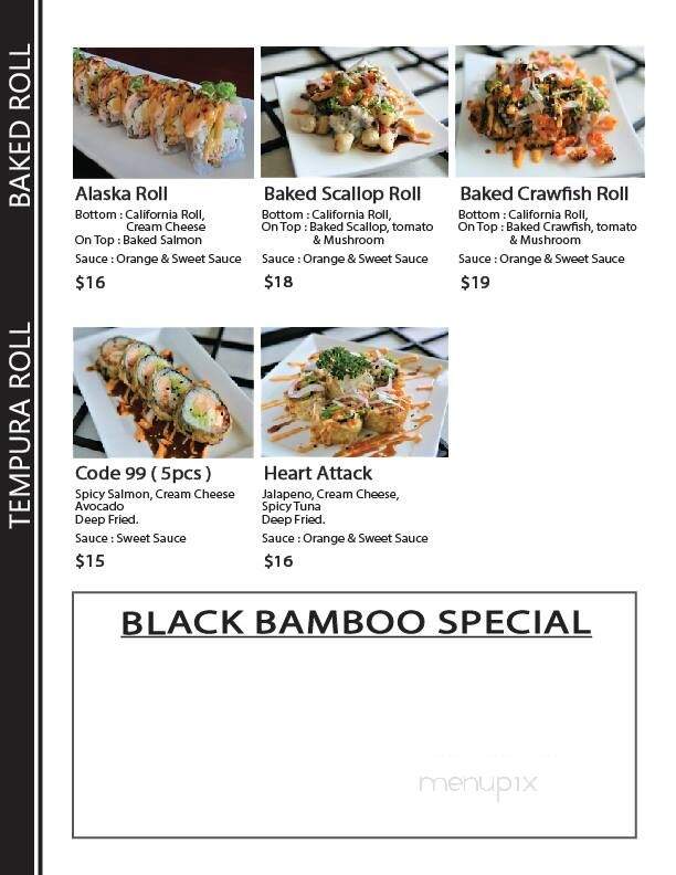 Black Bamboo Sushi - Palos Verdes Estates, CA menu_pic