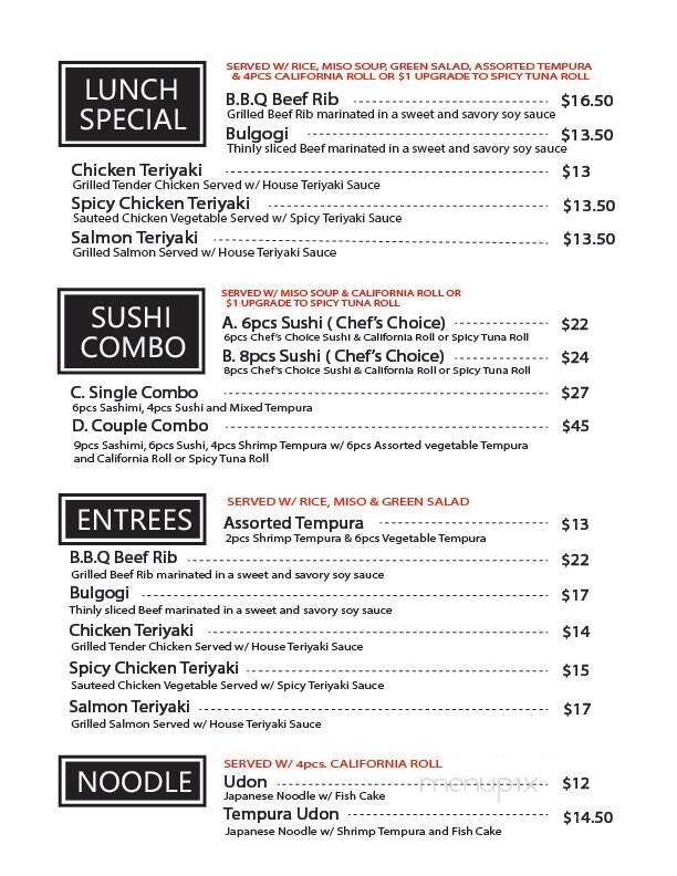 Black Bamboo Sushi - Palos Verdes Estates, CA menu_pic