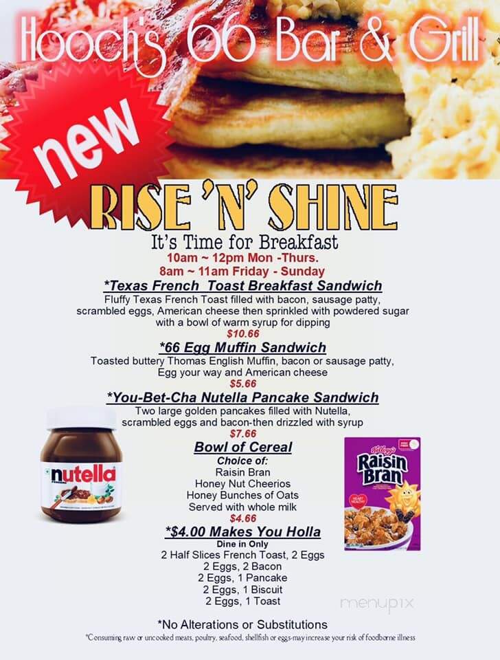 Hooch's River Grill - Topock, AZ menu_pic