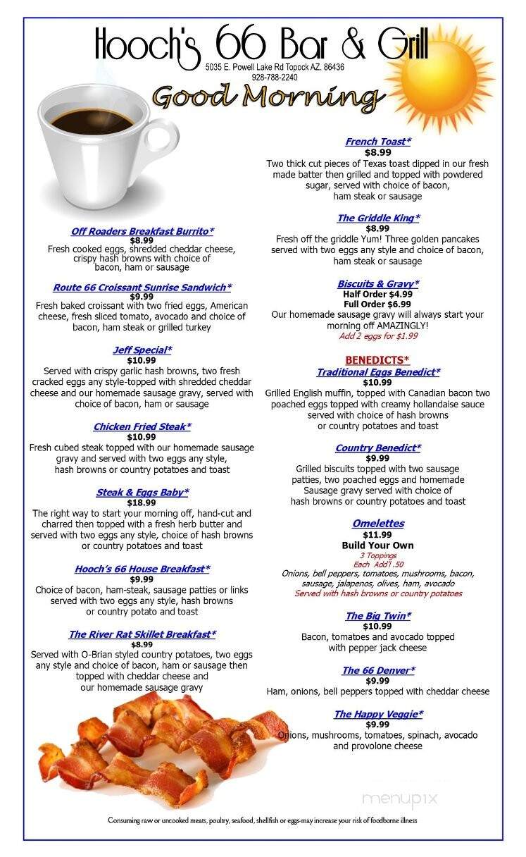 Hooch's River Grill - Topock, AZ menu_pic