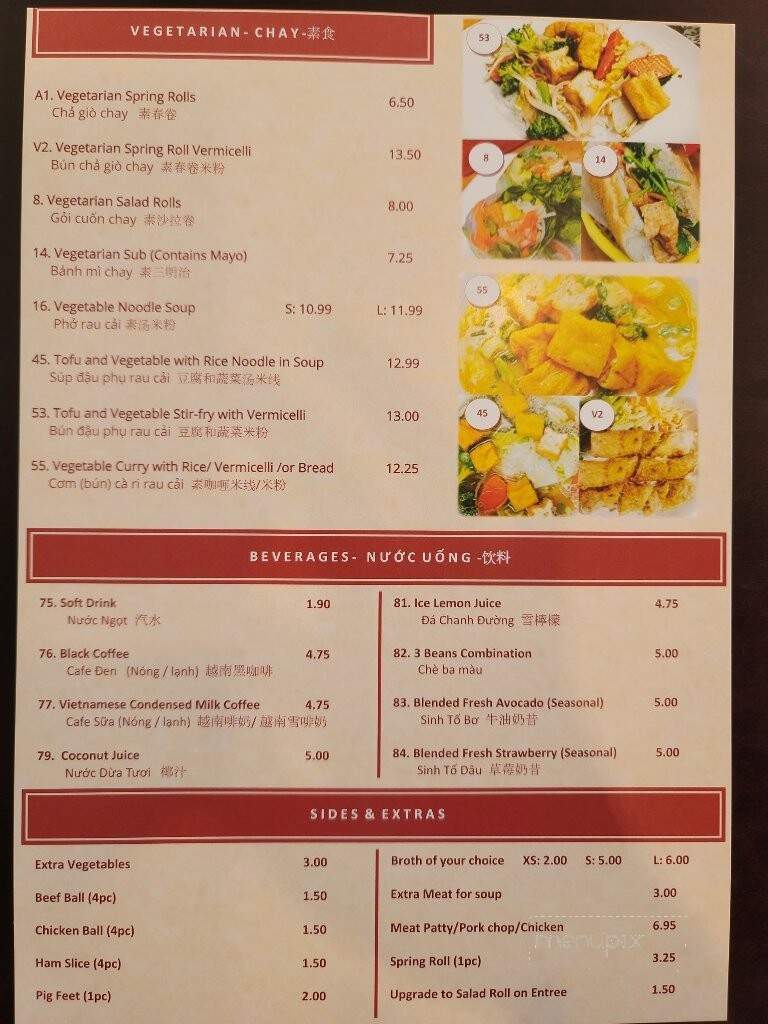 Le Do Vietnamese Restaurant - Vancouver, BC menu_pic