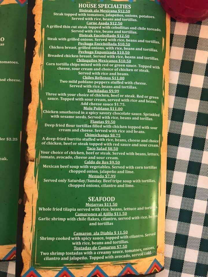 El Patio Restaurant - West Liberty, IA menu_pic