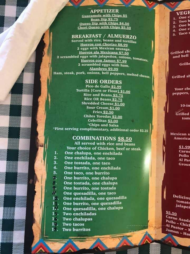 El Patio Restaurant - West Liberty, IA menu_pic