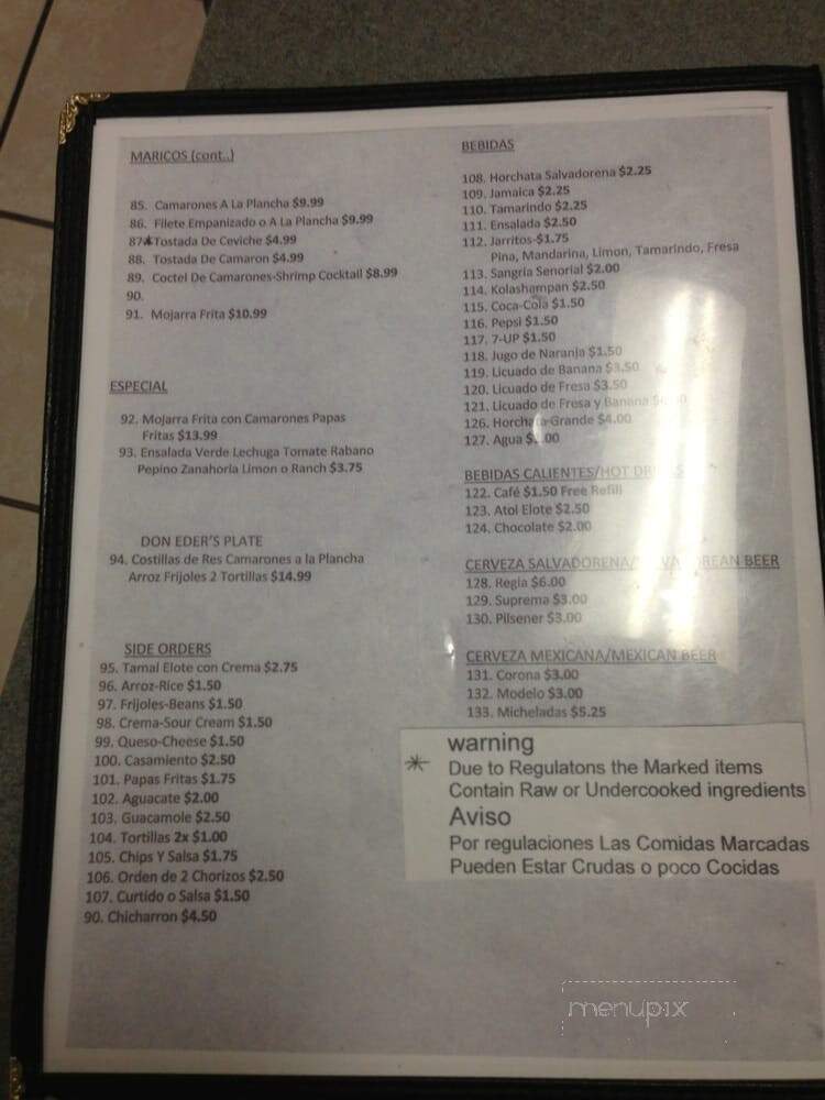 La Costa Del Sol - Las Vegas, NV menu_pic