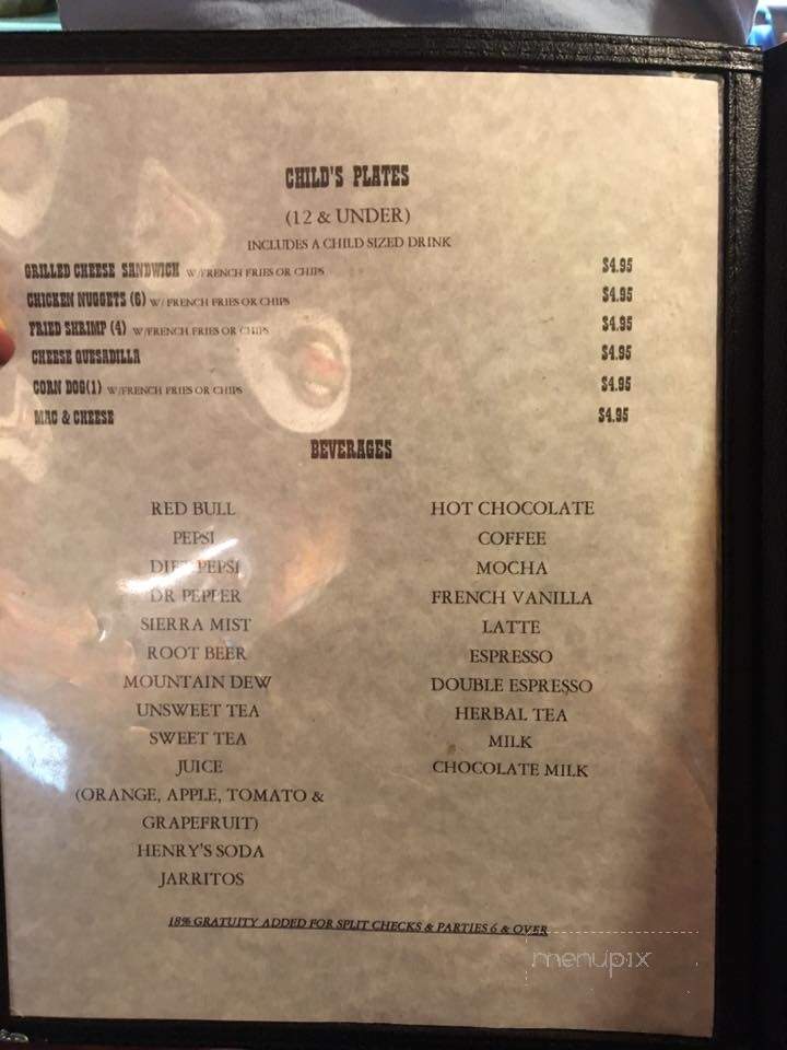 Old Timers Cafe - Red River, NM menu_pic