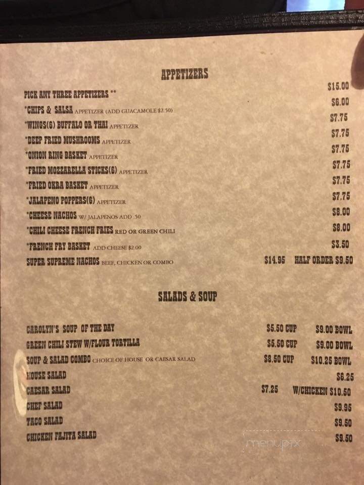 Old Timers Cafe - Red River, NM menu_pic