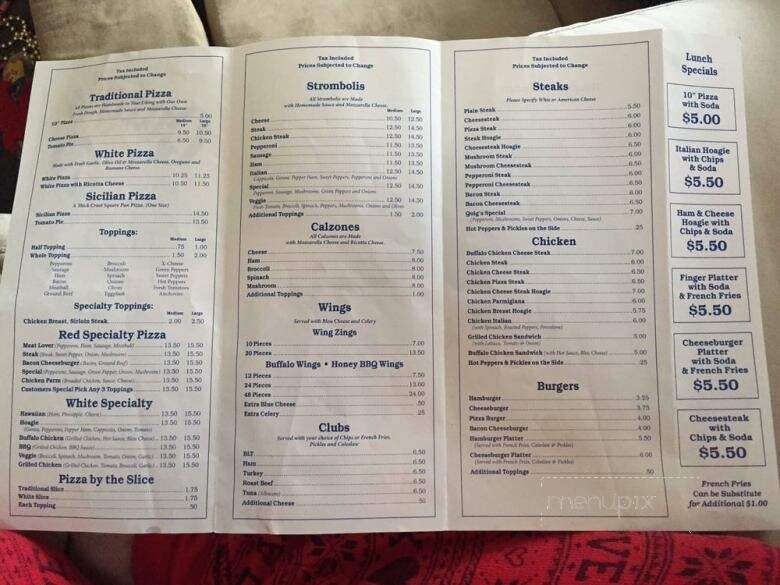 Quig's Pizza Steaks & Hogie's - Philadelphia, PA menu_pic