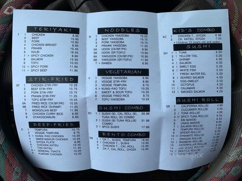 I Love Bento's - Kirkland, WA menu_pic