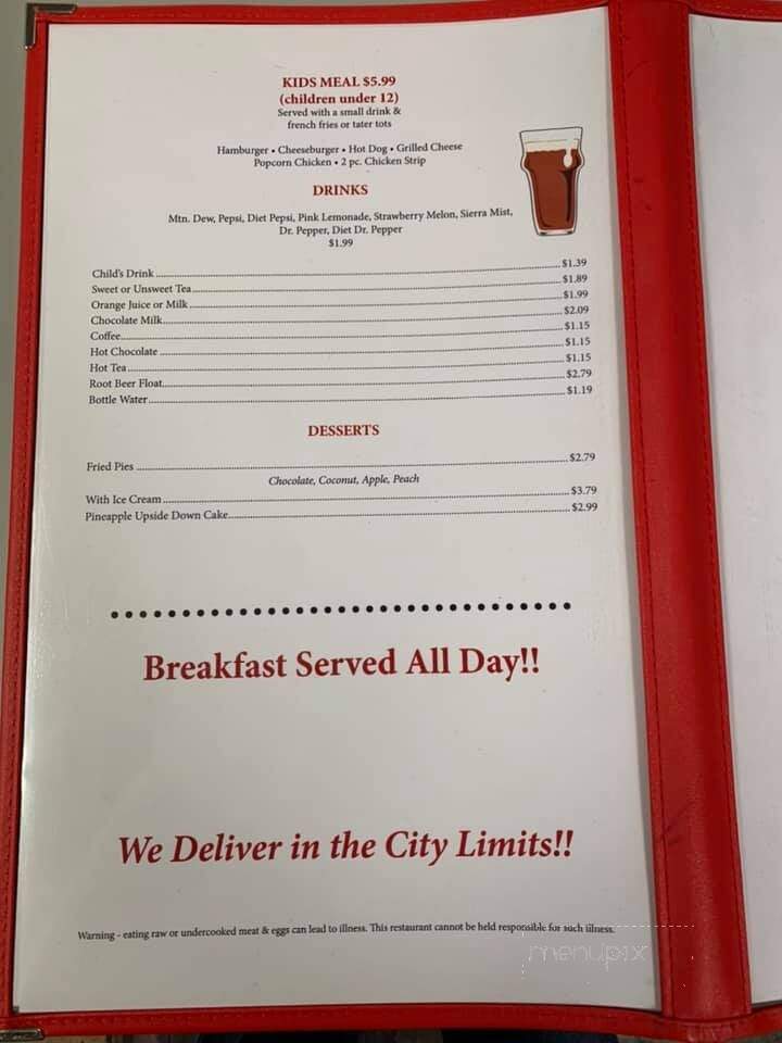 Pangburn Cafe - Pangburn, AR menu_pic