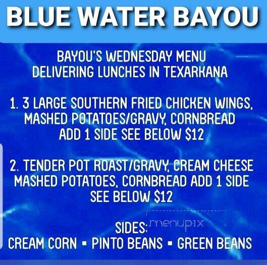 Blue Water Bayou Bistro - Ashdown, AR menu_pic