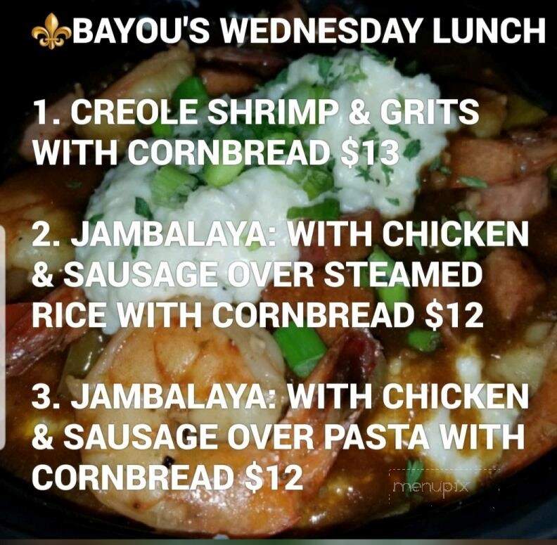Blue Water Bayou Bistro - Ashdown, AR menu_pic