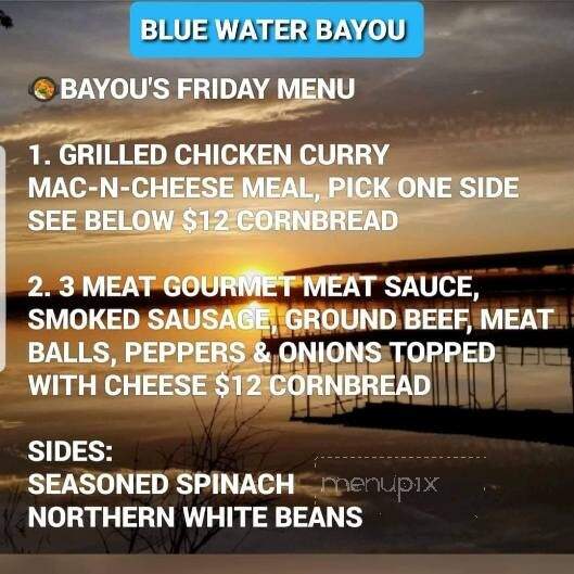 Blue Water Bayou Bistro - Ashdown, AR menu_pic