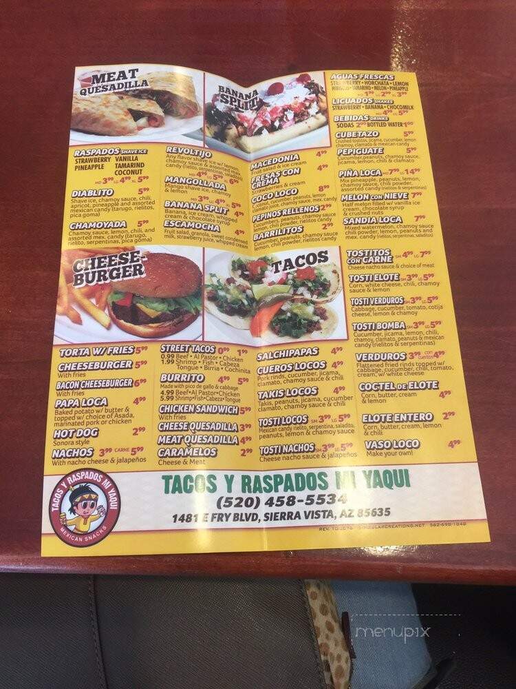 Tacos Y Raspados Mi Yaqui - Sierra Vista, AZ menu_pic