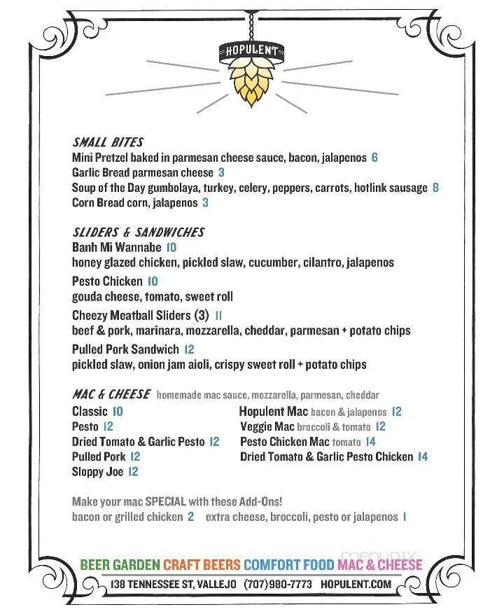 Hopulent - Vallejo, CA menu_pic