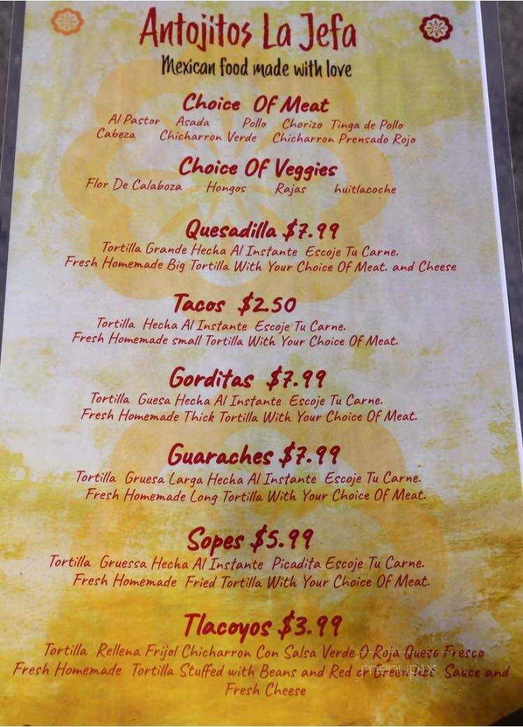 Antojitos La Jefa - Carson City, NV menu_pic