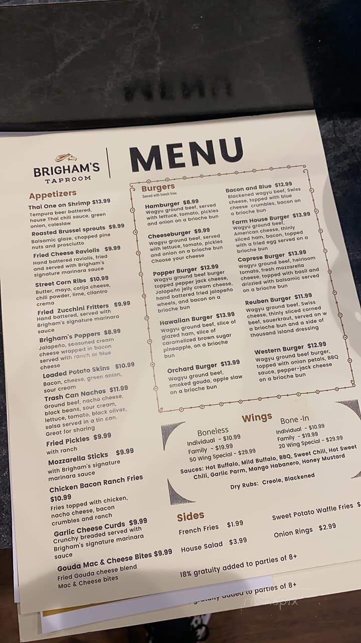 Brigham's Tap Room - North Platte, NE menu_pic