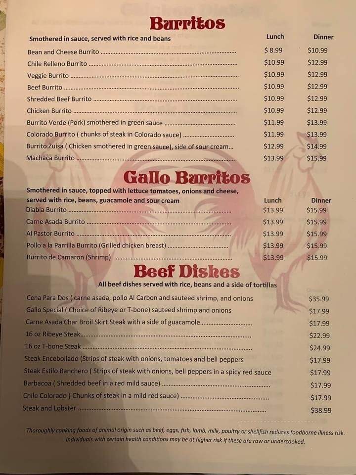 Los Gallos Mexican Restaurant - Fallon, NV menu_pic
