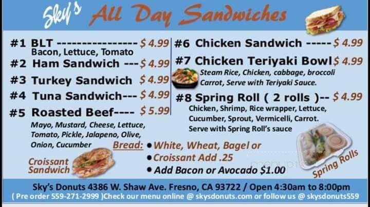 Ann's Donuts - Fresno, CA menu_pic