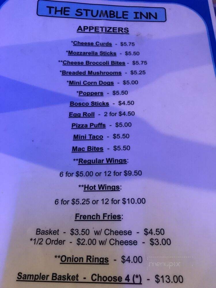 Stumble Inn - Capron, IL menu_pic